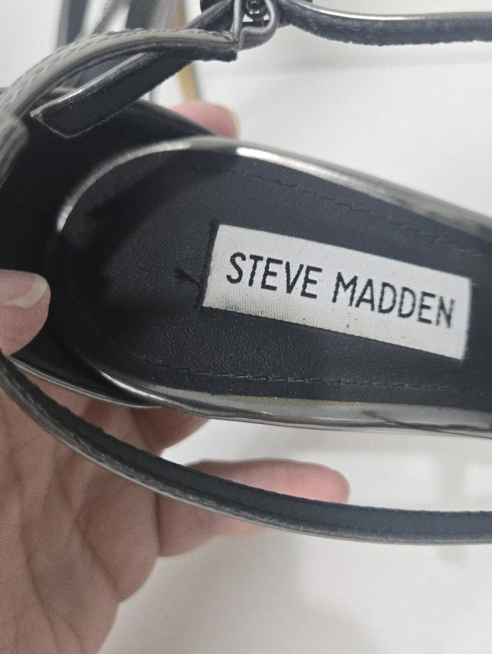 Steve Madden Gunmetal Strappy High Heel Sandals